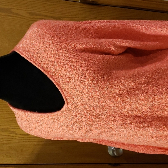 J jill purejill salmon pink vneck textured sweater - Picture 1 of 7